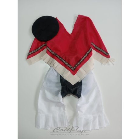 Set Vendedor Ambulante: Pantalón, Poncho Triangular y Boina
