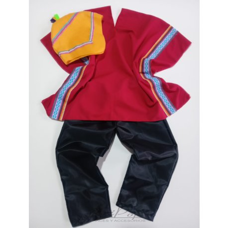 Set de coya: Pantalón, Poncho rectangular y Gorro