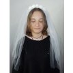 Novia Tocado de Tul Blanco con Aplique de Flores